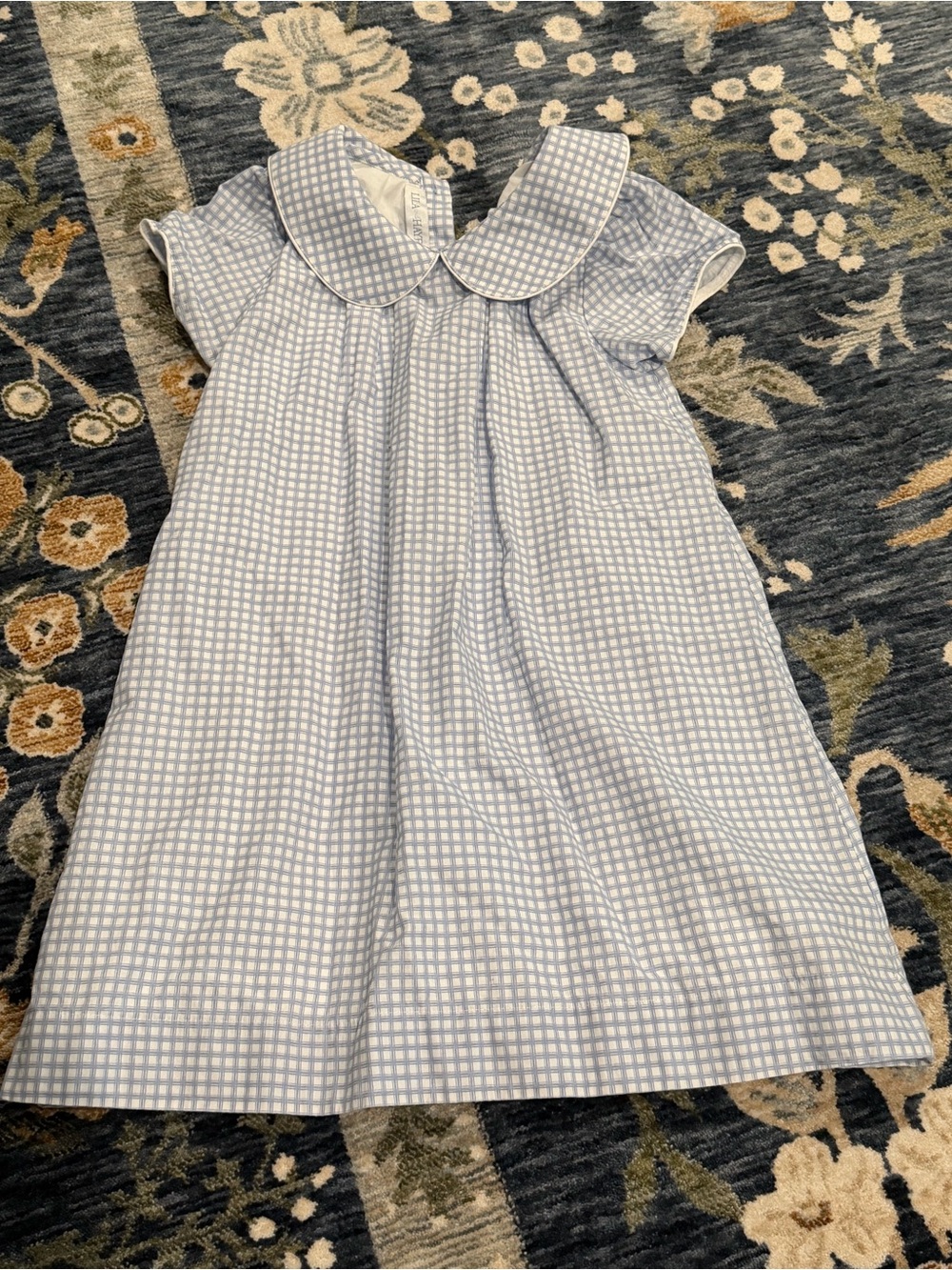 Girls Light Blue and white Dress with Peter Pan Collar